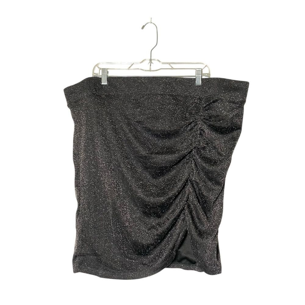 NWT Torrid Black Glitter Knit Cinched Mini Skirt Women's Size 4X